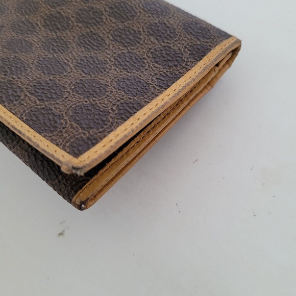 Celine Vintage Retro Large Envelope Leather Continental Wallet Macadam Brown Tan - Picture 11 of 12